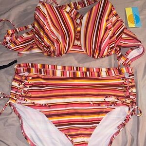 Two piece colorful bathing suit